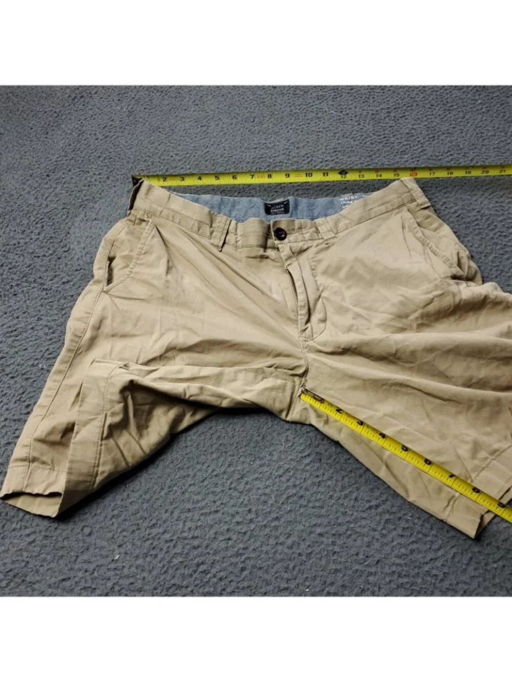 J. Crew Chino Shorts  Mens Size 32 x9  Khaki Cotton Stretch Tan Beige  Casual